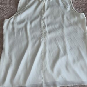 Ann Taylor Soft Ivory Sleeveless Blouse